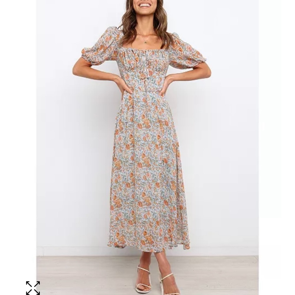 Floral Puff Sleeve Maxi Dress